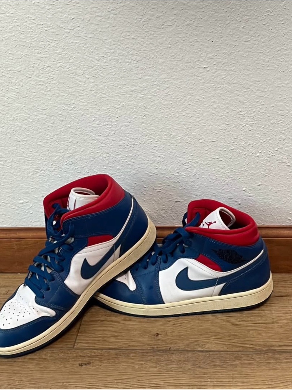 Jordan Men's High-Top Sneakers in Blue, White & Red